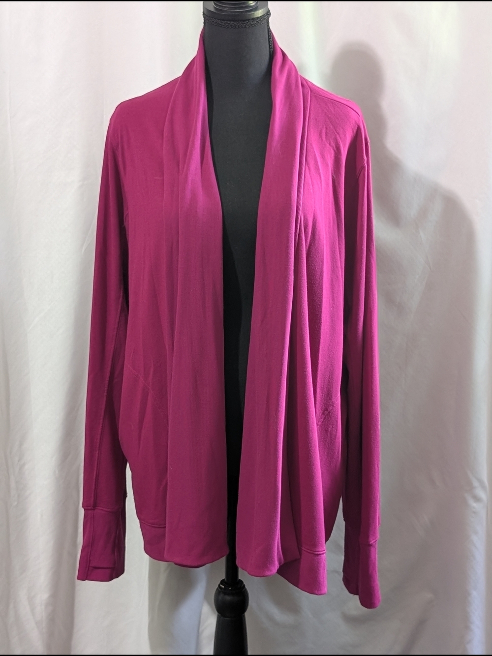 Tek gear Open-Front Draped  Fuschia Knit Size XXL